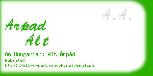 arpad alt business card